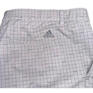 Adidas Golf Shorts Men’s Size 42 Gray Logo AOP Print Stretch Performance Casual